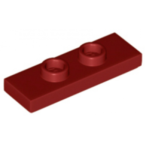 plaat 1x3 met 2 studs dark red